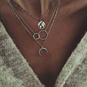 Collier femmes multicouche chaîne